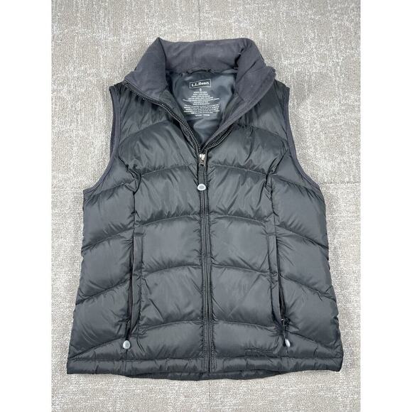 LL Bean Womens Black Insulated Goose Down Puffer Vest Size Small - Picture 1 of 6